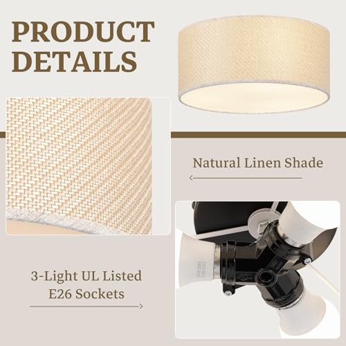 13Inch Farmhouse Semi Flush Mount Ceiling Light