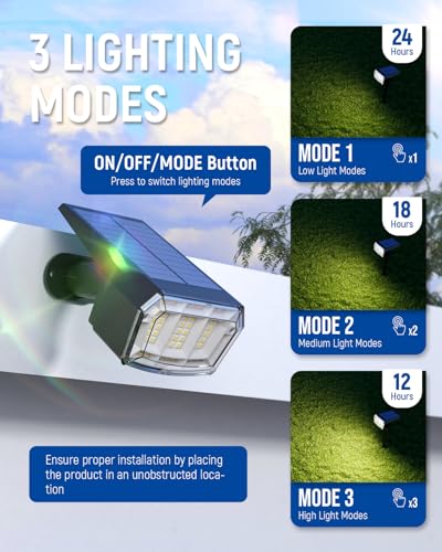 Solar Spot Lights Outdoor Waterproof (2 Count)