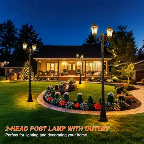 Dusk to Dawn Outdoor Lamp Post Lights with Outlet