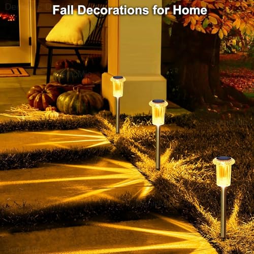 Solar Halloween Lights Outdoor 10 Pack Fall Decorations for Home (10 Count)