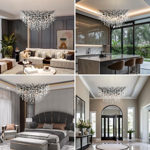 47" Black Crystal Chandelier