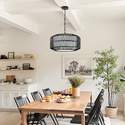 9" 52" Height Adjustable Farmhouse Chandelier Light Fixture
