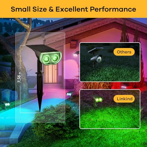 RGB Solar Spotlights Outdoor Waterproof 9 Modes Multicolor 6 Pack (6 Count)