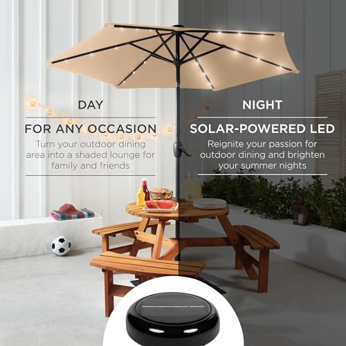 7.5ft Solar Umbrella LED Lighted Patio Umbrella