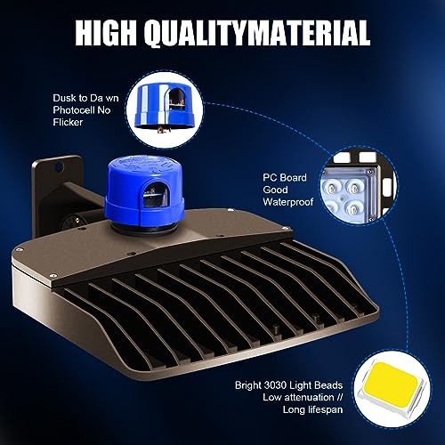 150W Dusk to Dawn LED Parking lot Flood Light for Building