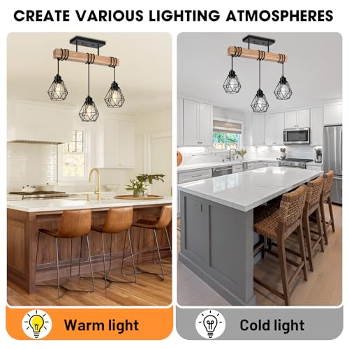 3 Lights Farmhouse Dining Room Pendant Light Fixtures Over Table