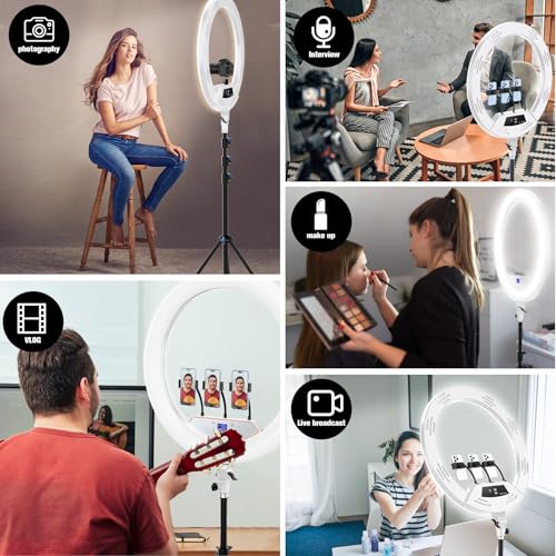 White 22" Ring Light for iPad iPhone with 75" Tripod Stand Barber