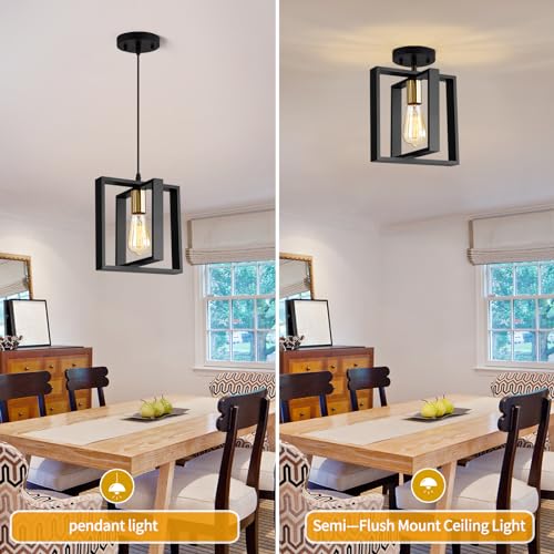 Black Pendant Lights Kitchen Island Set of 2 (2 Count)