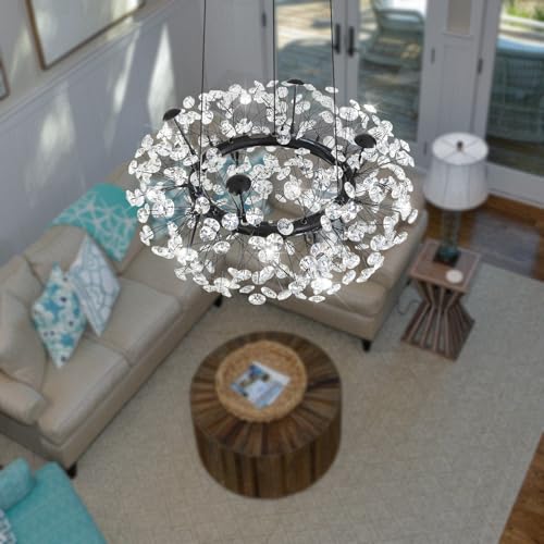 8 Light Dandelion Black Chandelier for Dining Room