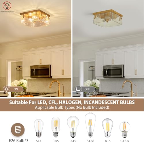 Close to Ceiling Light Fixture Gold Chandelier Modern Farmhouse Flush Mount Ceiling 3
