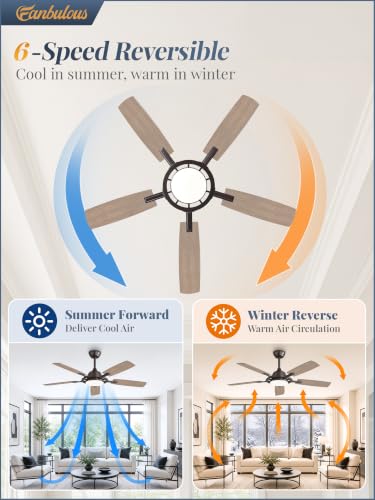 52 Inch Black Ceiling Fans with 3CCT Lights and Remote (Oil Bronze / 52")