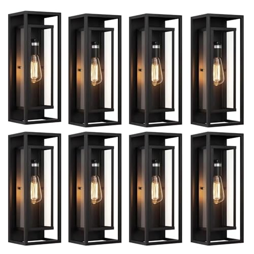 18 Inch 8 Pack Outdoor Wall Lantern Light Fixture (3 Count)
