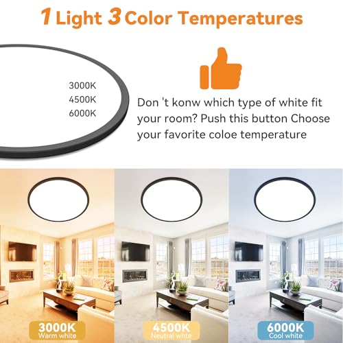 1PACK LED Flush Mount Ceiling Light Fixture