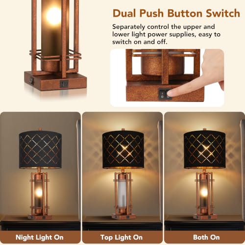 27'' Modern Table Lamp with Nightlight