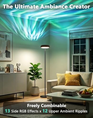 Uplighter Floor Lamp for Living Room (Black)