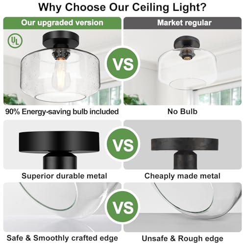 Industrial Semi Flush Mount Ceiling Light
