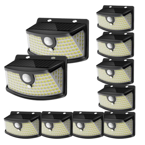Solar Motion Sensor Lights Outdoor 120 LEDs (10 Count)
