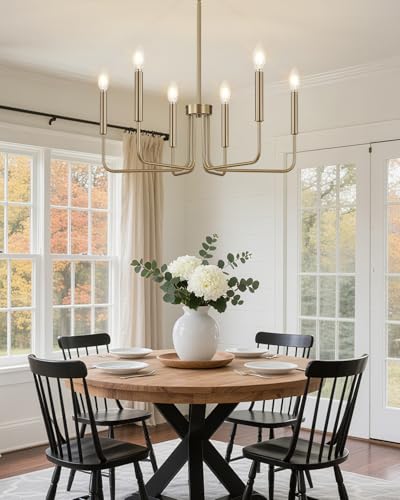 6 Light Champagne Bronze Chandelier