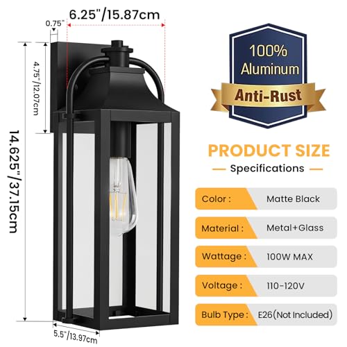 2 Packs Outdoor Wall Lights (2 Count)