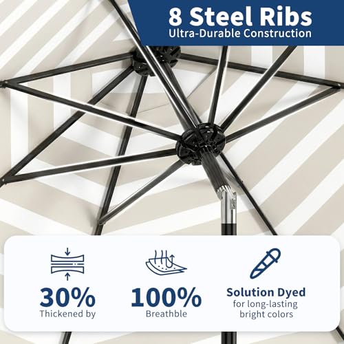 9FT Patio Umbrella 8 Sturdy Ribs Outdoor Table Umbrella