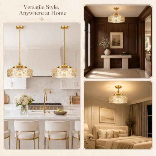 Gold Kitchen Pendant Lights Over Sink Vintage Glass Pendant Light