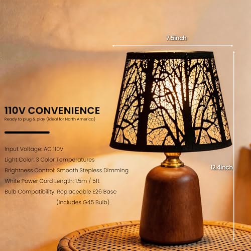 12.4" Rustic Forest Table Lamp