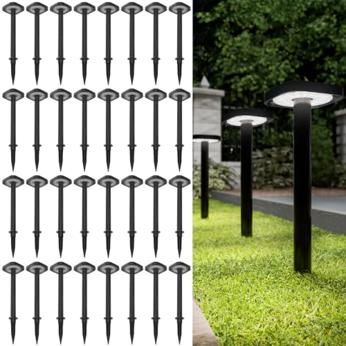 Sunco 32 Pack 2W LED Square Solar Pathway Walkway Driveway Backyard Patio Garden Outdoor Residential Super Bright Light (32 Count)