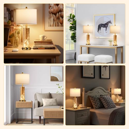 25.6" Gold Table Lamps Set of 2 (2 Count)