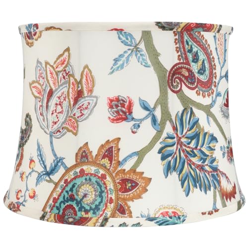 White with Paisley Print Large Lamp shades
