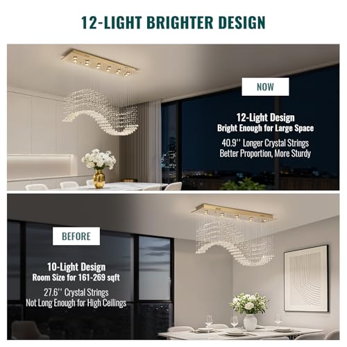 12 Lights Modern Crystal Chandeliers