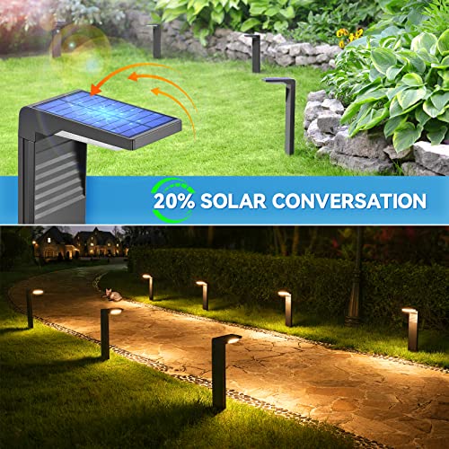 Solar Pathway Lights 4 Pack with Warm White and Cool White Mode (4 Count)