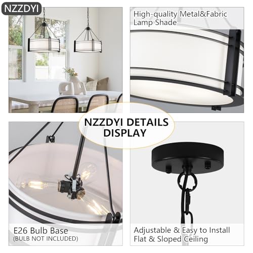 16.3'' Black Drum Chandelier