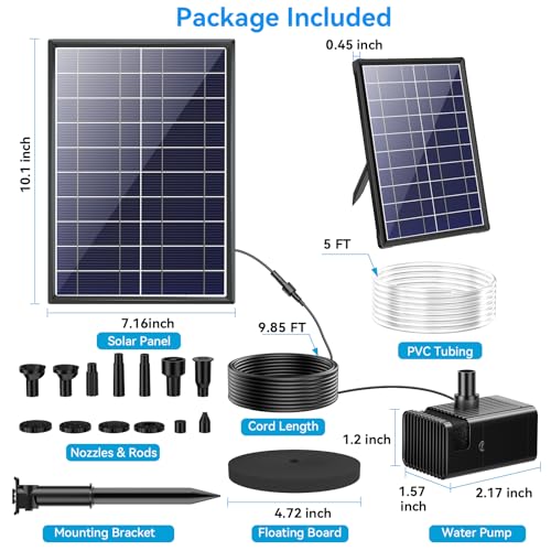 8W Solar Fountain Pump with Built