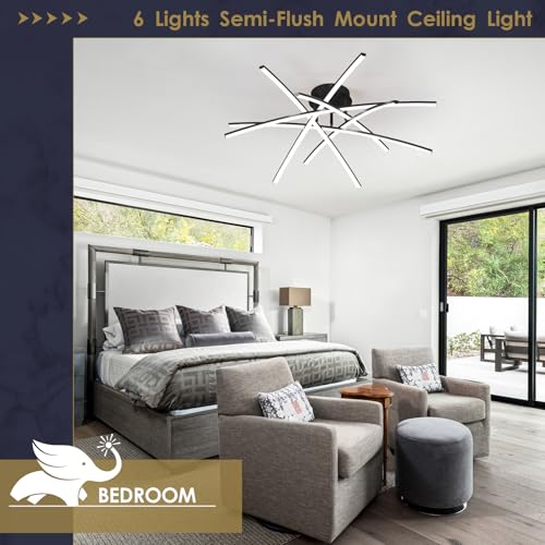 Modern 32.8" LED Chandelier Ceiling Light 6 (6 Count)