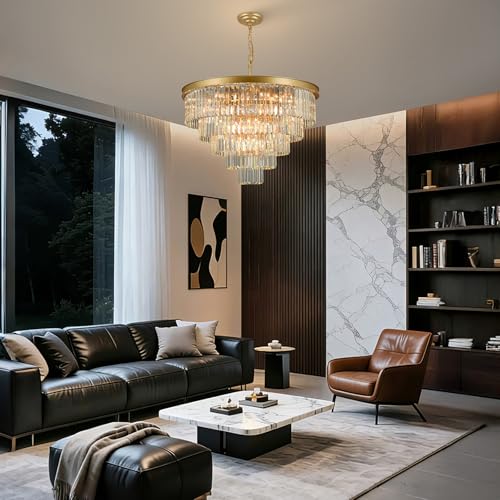 Gold Crystal Chandeliers for Living Room