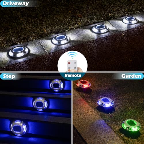 Solar Driveway Dock Lights with Remote (4 Count)