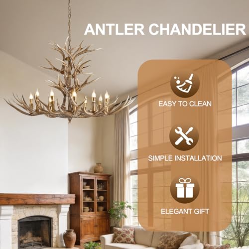 12 Light Antlers Chandelier