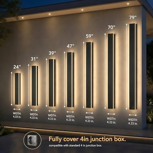 1pack 24in Modern Outdoor Wall Light