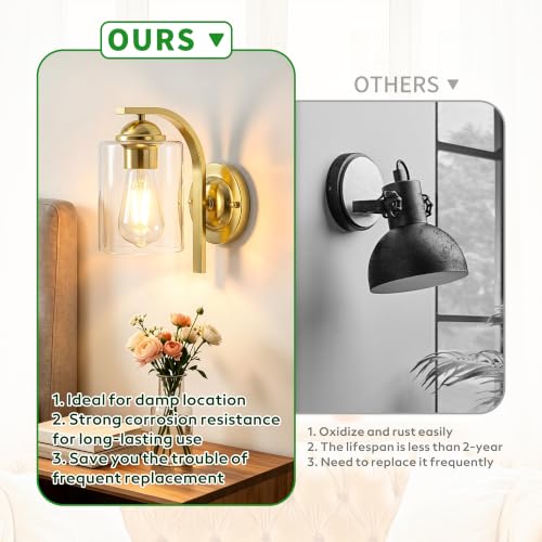 Gold Wall Sconces Lights for Bathroom