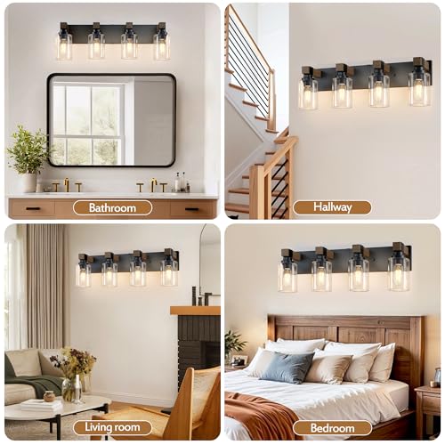 Farmhouse 4 Light Bathroom Vanity Light Fixtures