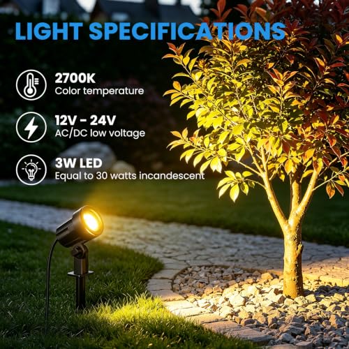 All-in-One Low Voltage Landscape Lighting Kit, Dusk to Dawn, 12-Pack