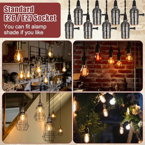 2 Pcs Pendant Light Sockets Cord Kit