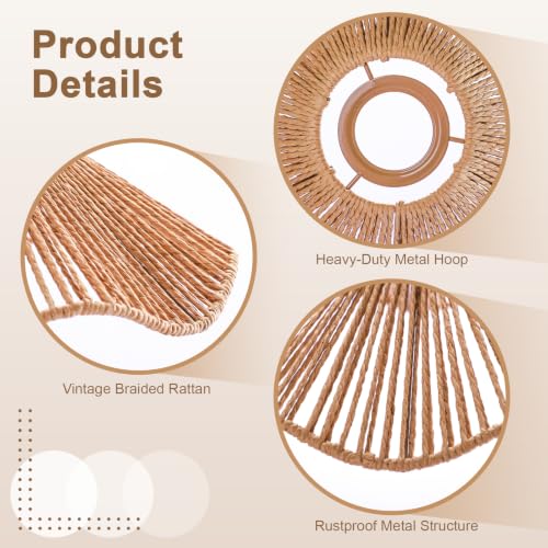 4 Pcs Wavy Rattan Lamp Shades (4 Count)