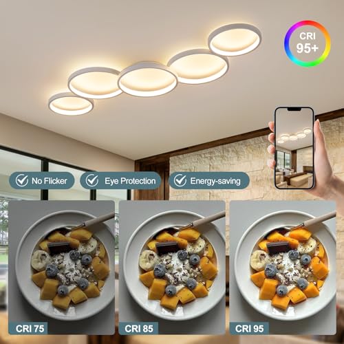 Modern LED Ceiling Light 60W White Hallway Light Fixtures 3000~6000K Aluminum Long Flush Mount LED Ceiling Lamp for Hallway