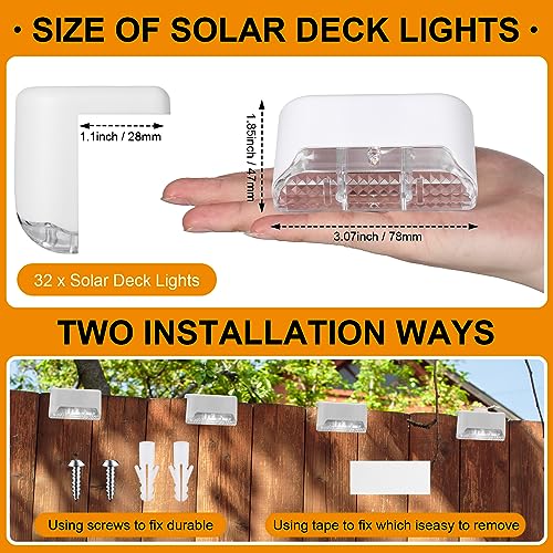 32 Pcs Solar Deck Step Lights Outdoor (32 Count)