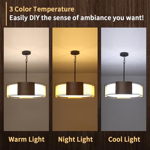 19.7'' Farmhouse Drum Chandeliers for Dining Room