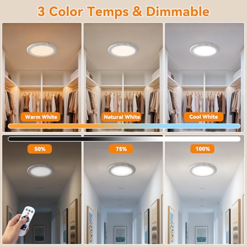 2Pack Rechargeable LED Ceiling Light (2 Count)