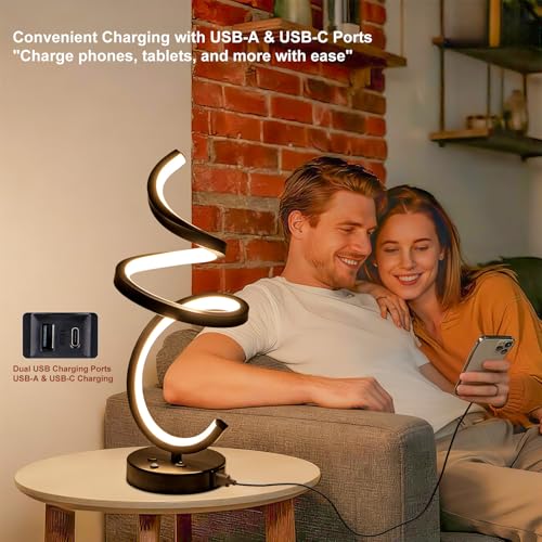 Modern Spiral LED RGB Table Lamp