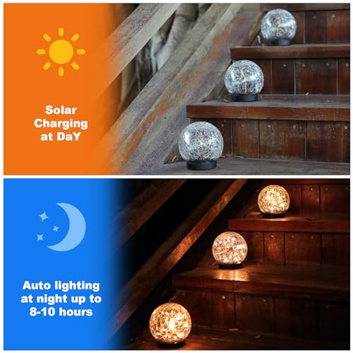 Solar Globe Lights Outdoor Waterproof (2 Count)