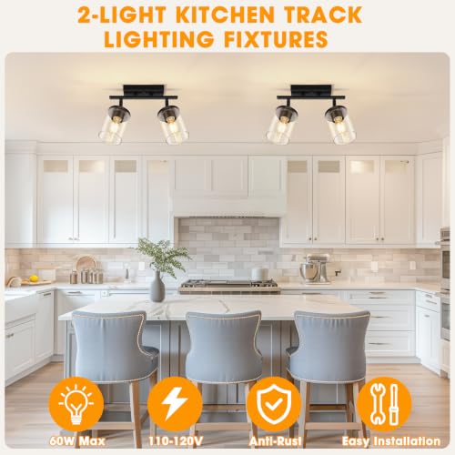 2 Lights Semi Flush Mount Ceiling Light